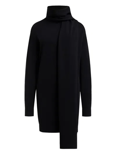 12 Storeez Merino Wool Blend Midi Dress In Black