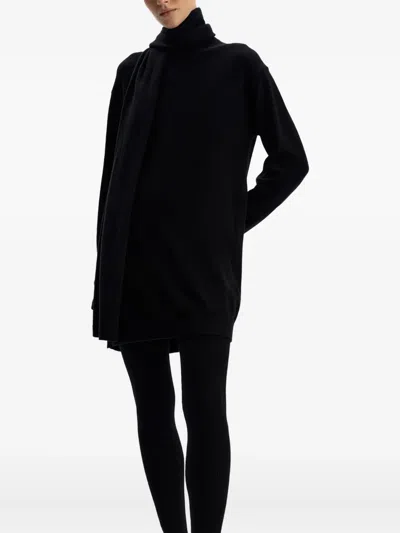 12 Storeez Merino Wool Blend Midi Dress In Black