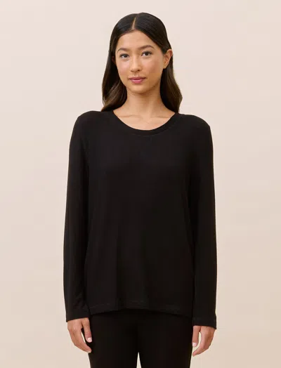 Papinelle Feather Soft Long Sleeve Top In Black