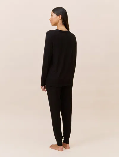 Papinelle Feather Soft Long Sleeve Top In Black