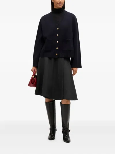 Ganni Pocket Button-fastening Cardigan In Blue