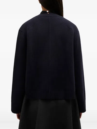 Ganni Pocket Button-fastening Cardigan In Blue