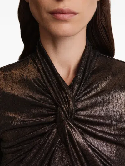 12 Storeez Ruched Mini Dress In Brown