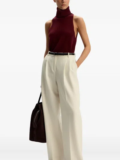 12 Storeez Roll-neck Sleeveless Sweater In Red