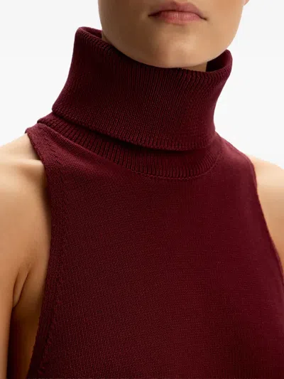 12 Storeez Roll-neck Sleeveless Sweater In Red
