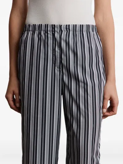 12 Storeez Striped Straight-leg Trousers In Black