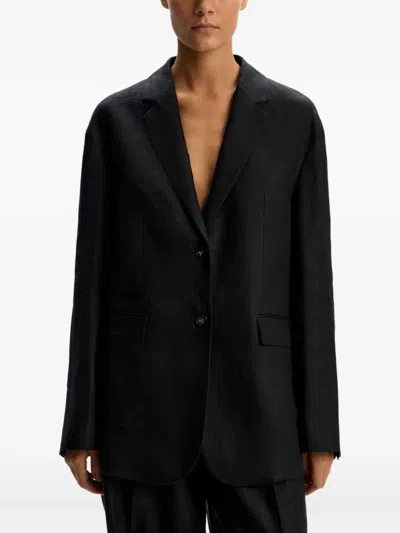 12 Storeez Button-fastening Blazer In Black