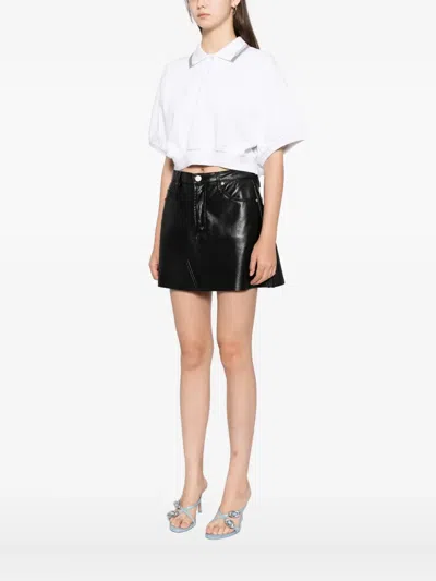 Alexander Wang Alexanderwang. T Relaxed Cropped Cinched Polo Top In White