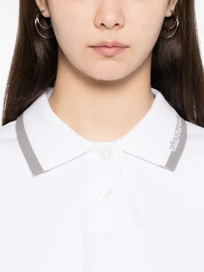 Alexander Wang Alexanderwang. T Relaxed Cropped Cinched Polo Top In White