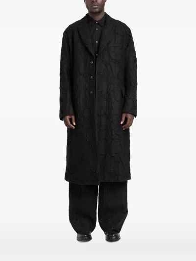 Masnada Textured Coat In Black