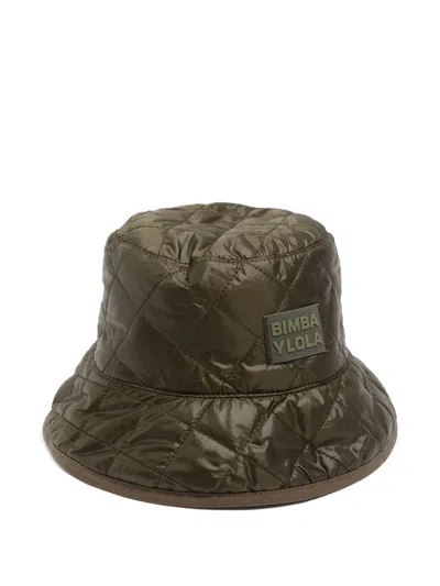 Bimba Y Lola Quilted Bucket Hat In Brown