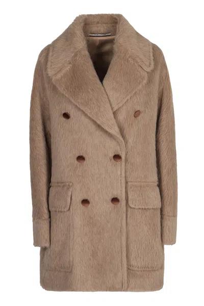 0205 Tagliatore Lilian Coat In Faux Fur In Blue
