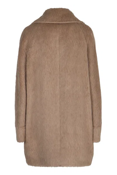 0205 Tagliatore Lilian Coat In Faux Fur In Blue