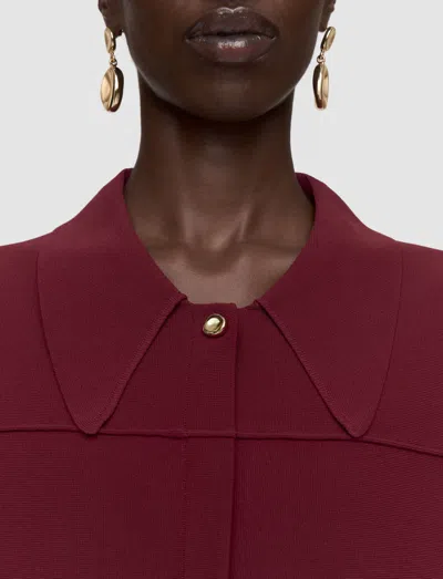 Joseph Gare Compact Milano Knit Jacket In Burgundy
