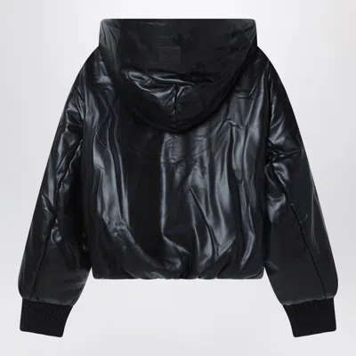 Acne Studios Hooded Faux Leather Jacket A90654le R In Black