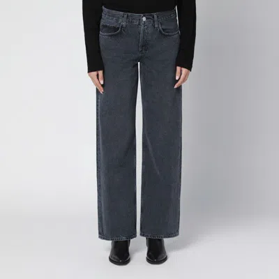 Agolde Washed Straight-leg Jeans In Black