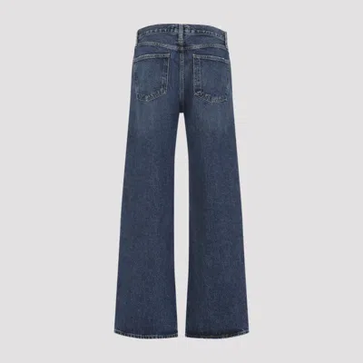 Agolde Blue Short Wave Cotton Arc Jeans In Blue