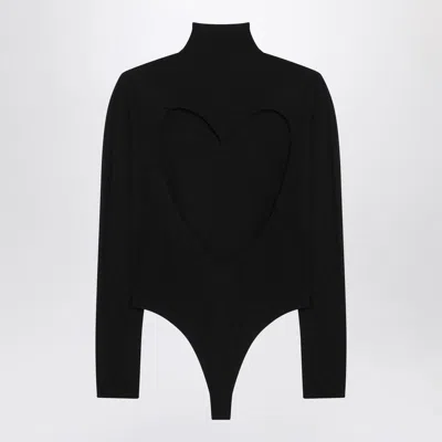 Alaïa Alaia Black Jersey Heartcut Bodysuit In Black