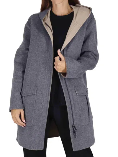 Maliparmi Hooded Pocket Coat In Gray