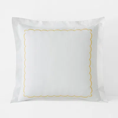 The Company Store Scallop Classic Cool Cotton Percale Sham In White