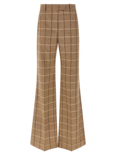 Valentino Garavani Garavani Wool Pants With Window Pattern In Neutral