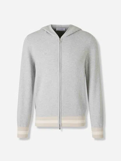 Gran Sasso Ribbed-trim Zip Hoodie In Black