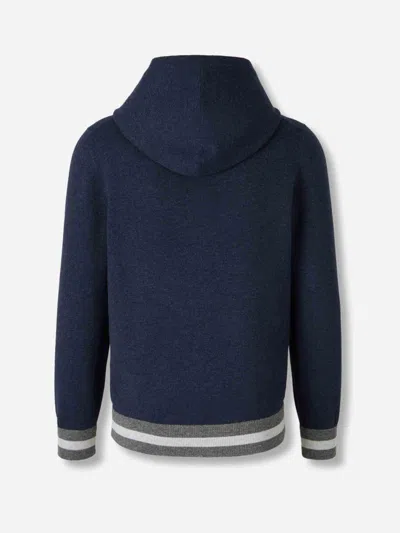 Gran Sasso Ribbed-trim Zip Hoodie In Blue