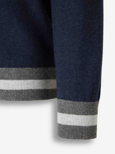 Gran Sasso Ribbed-trim Zip Hoodie In Blue