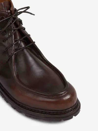 Officine Creative Round-toe Leather Boots In Brown