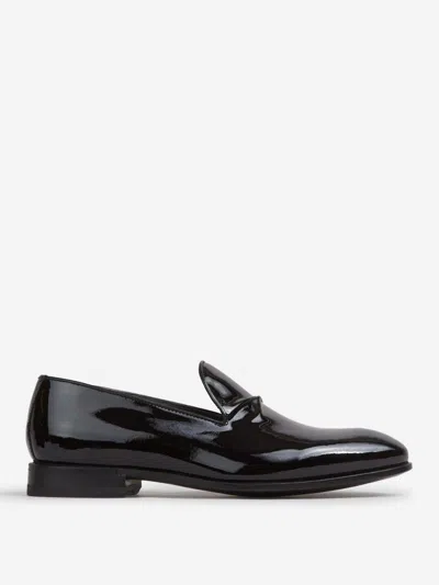 Bontoni Barone Tux Leather Loafers In Black