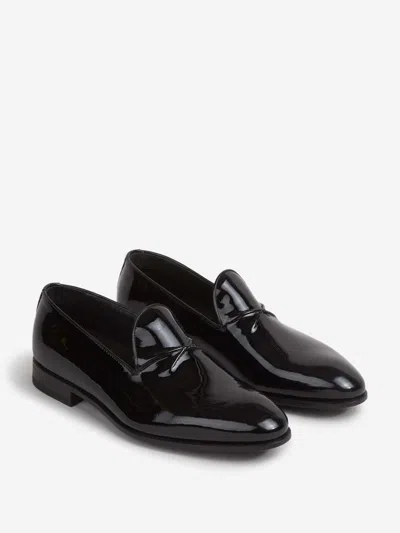 Bontoni Barone Tux Leather Loafers In Black
