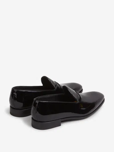 Bontoni Barone Tux Leather Loafers In Black