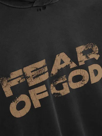 Fear Of God Hooded Knitwear With Ribbed Cuffs And Hem In Black