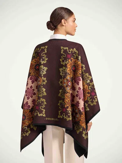 La Doublej La Double J Patterned-intarsia Wool Poncho In Multi