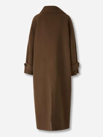 Staud Long Coat By In Brown