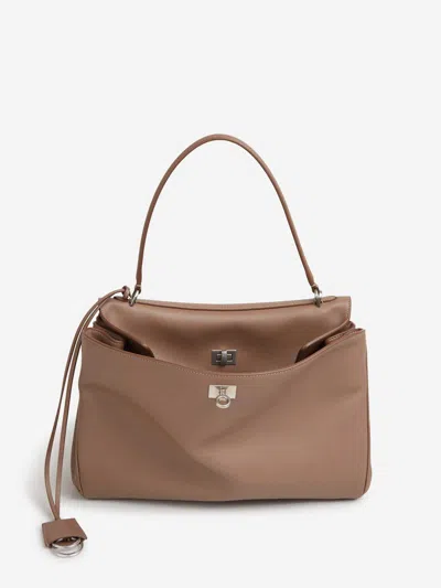 Balenciaga Taupe Rodeo Shoulder Bag In Brown