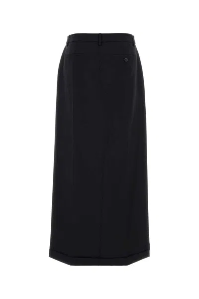 Alexander Wang Logo-embroidered Pencil Skirt In Black