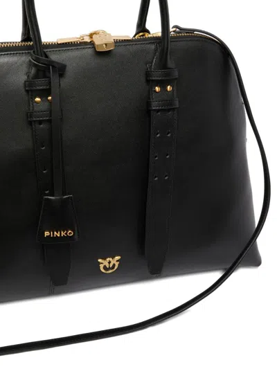 Pinko Bowling Bag Escape Maxi In Leather In Black