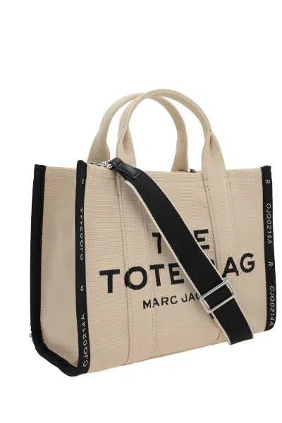 Marc Jacobs The Tote Bag In Canvas With Embroidered Logo In Neutral