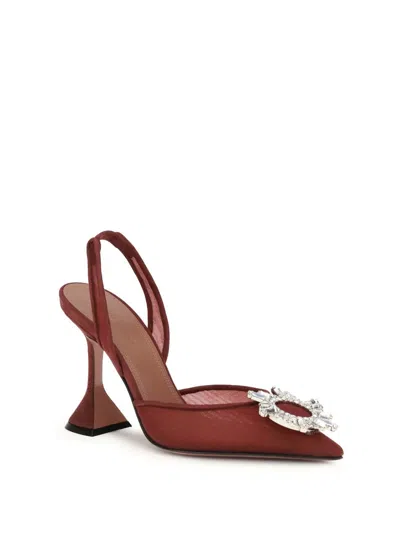 Amina Muaddi 95mm Begum Crystal-embellished Heeled Sandals In Brown