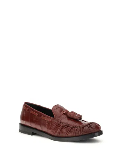 Fratelli Rossetti Bordeaux Rubber Slip-on Loafers In Red