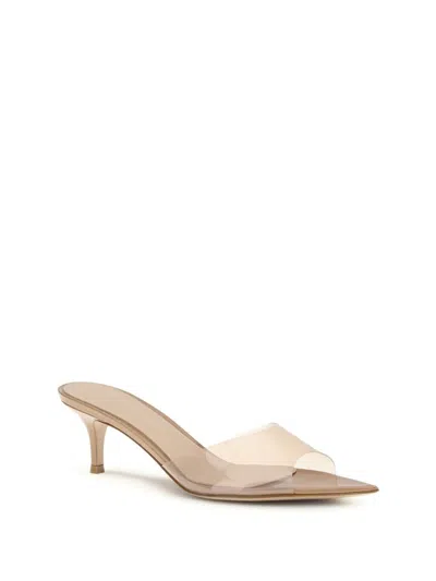 Gianvito Rossi Elle 55 Heeled Mules In Neutral