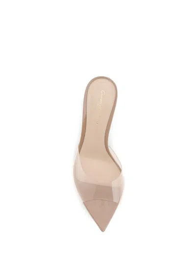 Gianvito Rossi Elle 55 Heeled Mules In Neutral