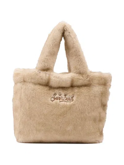 Mc2 Saint Barth Soft Texture Shoulder Bag Top Handles In Neutral