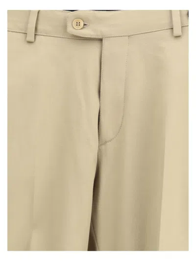 Brioni Bicolor Cotton Chino Pants In Neutral
