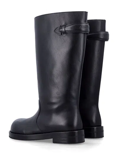 Acne Studios Knee Length Round Toe Beshay Boot In Black