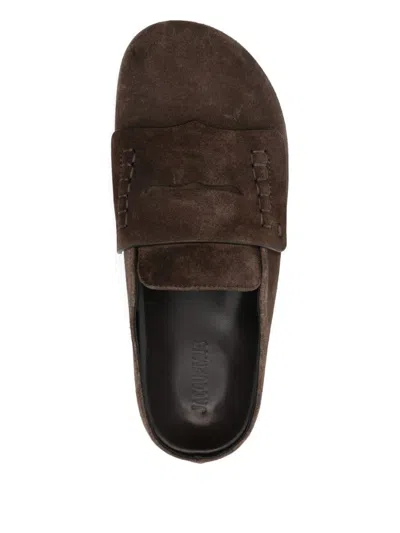 Jacquemus Les Mules Mocassin In Suede Shoes In Brown