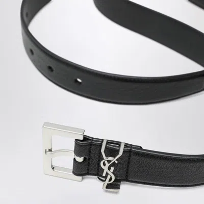 Saint Laurent Cassandre Belt In Black In Black