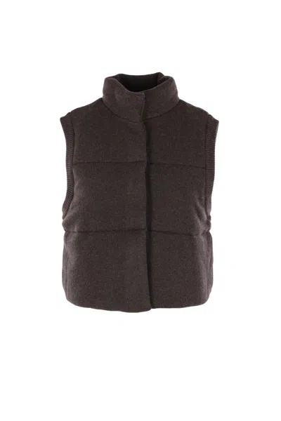 Le Kasha Organic Cotton Montana Gilet In Brown
