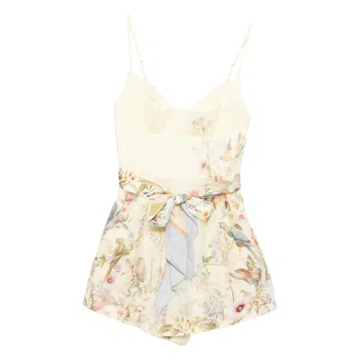 Zimmermann Rebellion Fitted Playsuit In Multi